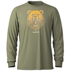 Smartwool Unisex Merino Geometric Bear Langarmshirt - XL - Winter Moss