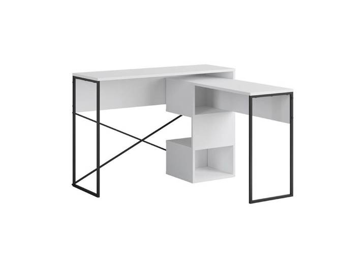 Bureau modulable en bois  Badau  - 110 x 102 x 77 cm - Blanc