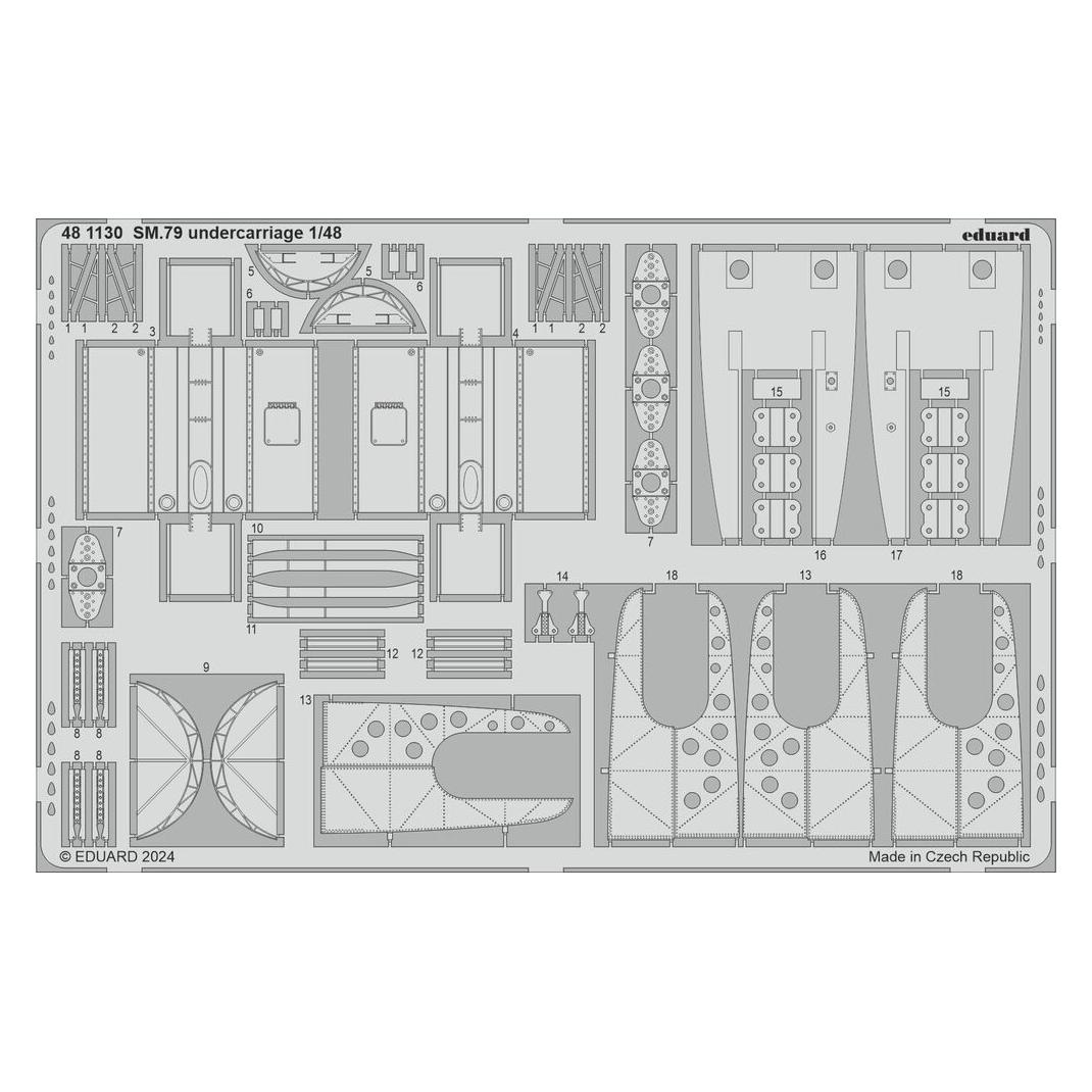 Eduard SM.79 undercarriage 1/48 (481130)