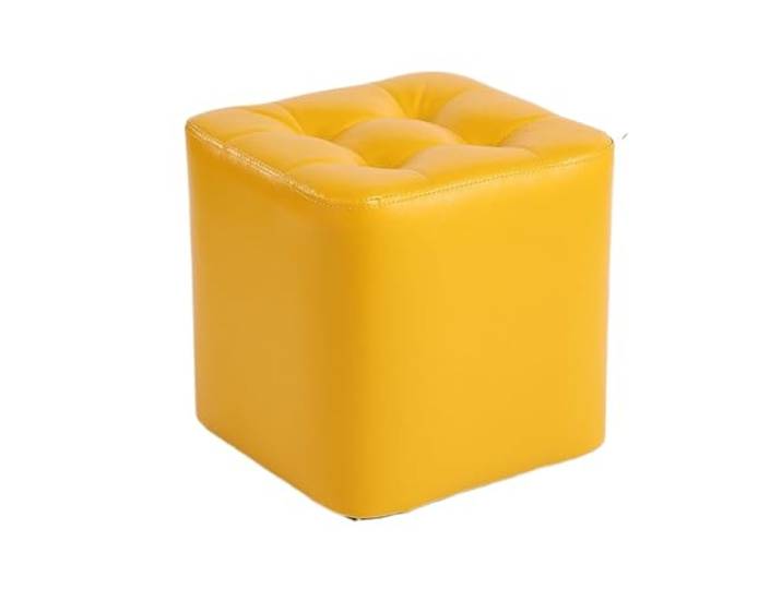 DANNMPX Sitzhocker Wohnzimmer Moderner Quadratischer Fußhocker Aus Leder for Den Eingangsbereich des Wohnzimmers Zusätzliche Sitzplätze(Yellow)