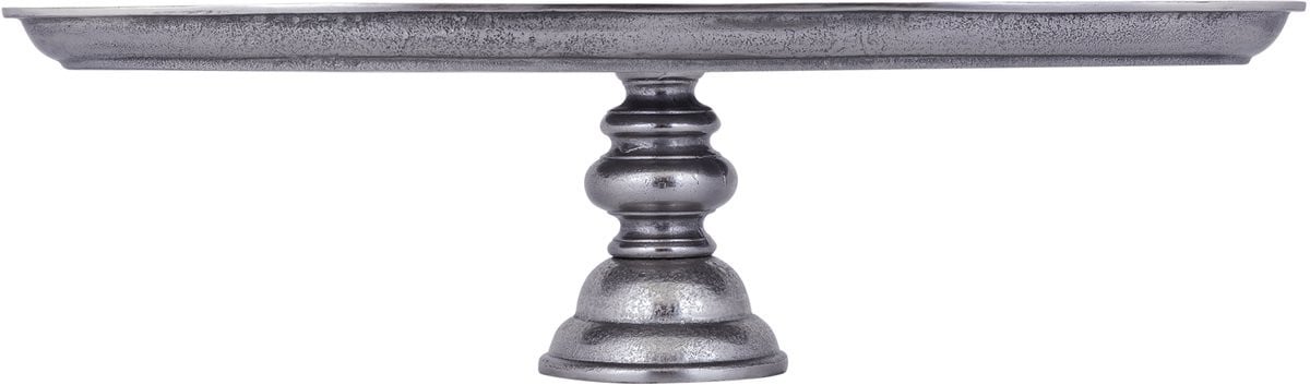 PTMD Norbert Oval Schaal met Voet Gunmetal Aluminium