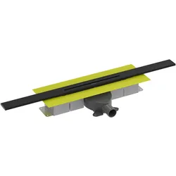 Kürzbares Duschrinnen Komplettset Boden 80cm schwarz matt; H = 101mm