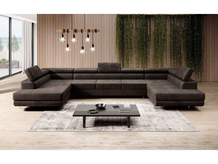 Designer Sofa Taormina mit Schlaf- und Klappfunktion in Samt - Samt - Dunkelbraun - Luxusbetten24