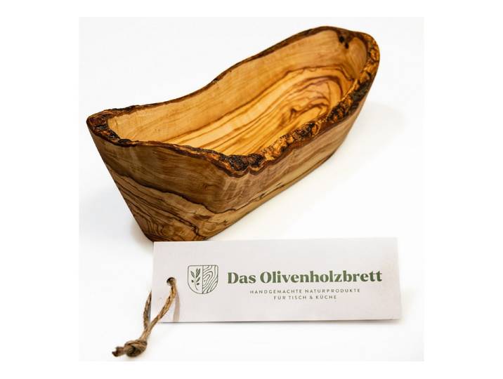 dasOlivenholzbrett Brotschale 5er Set Baguetteschale aus Olivenholz, mit naturbelassener Rand
