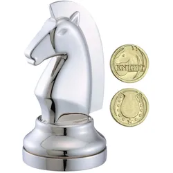 Huzzle Cast Chess Puzzle - Knight - silver