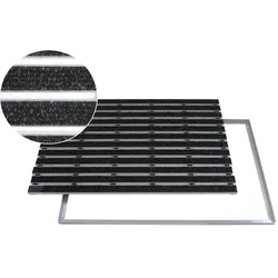 ACO Eingangsmatte Vario + Rahmen 12mm Aluminium   75x50cm   Rips Anthrazit