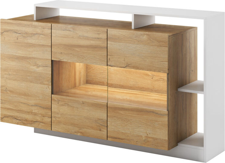 Ivy Bronx Wamego 155 cm W Sideboard Oak Grandson / White 93.5cm H X 155cm W X 44cm D