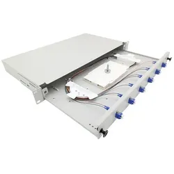 Tecline LWL Spleissbox, 6-fach LC-Duplex, OS2, mit LC Duplex-Kupplungen und Pigtails, 19", ausziehbar (Spleissbox), Zubehör Netzwerk