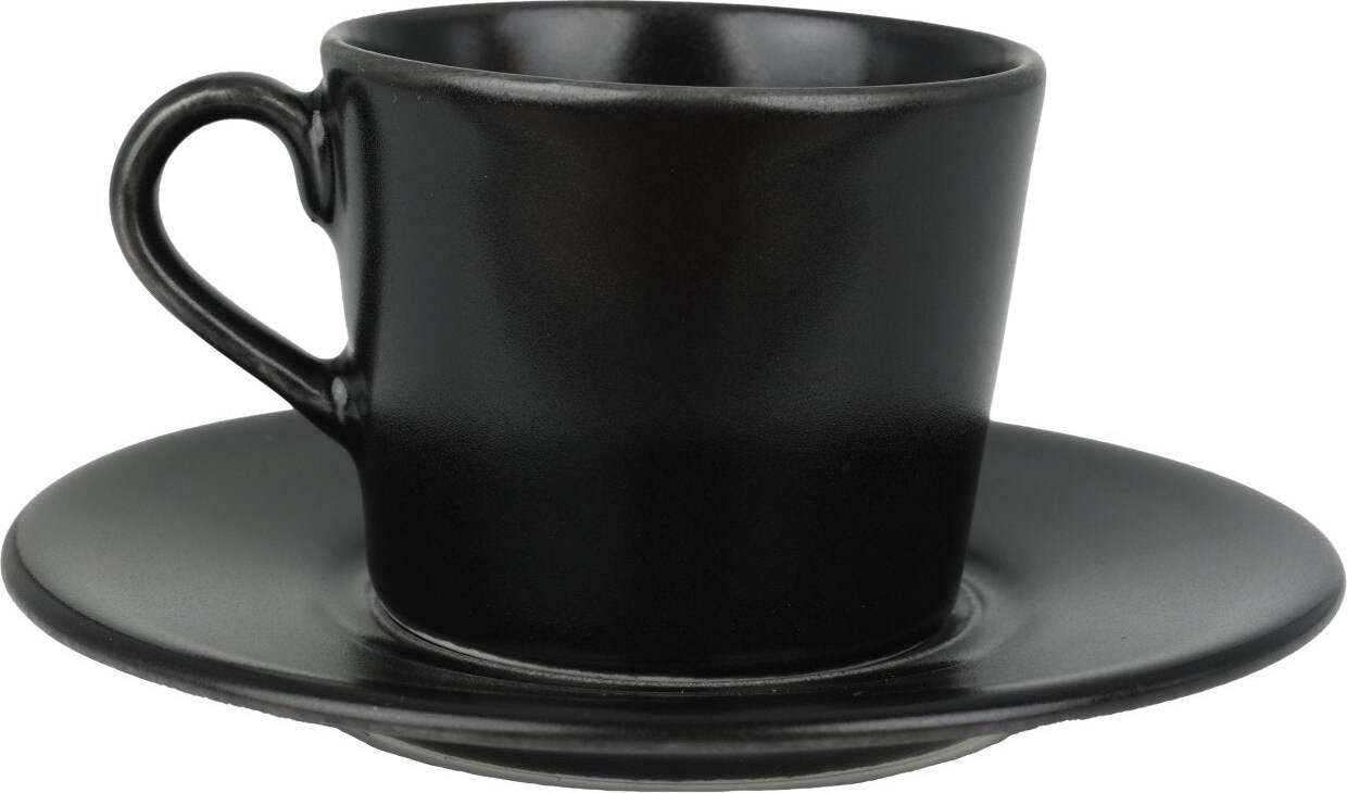 Bonna Notte Neat Espressokopjes met schoteltjes van porselein, 80 cc, Set van 6