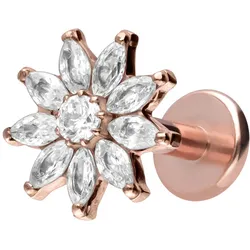 Titan Labret mit Innengewinde KRISTALLBLUME