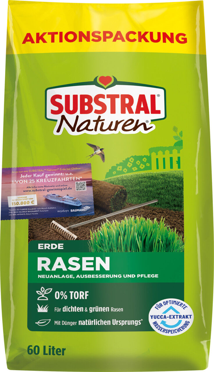 Substral Naturen Rasenerde 60 L Aktionspackung torffrei