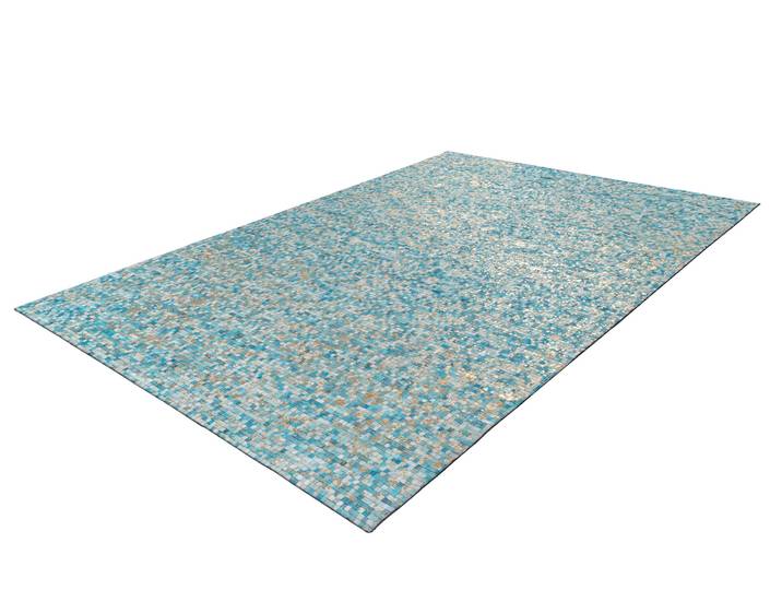 Arte Espina Finish 100 rechteckig 5 mm Höhe natürlicher Lederteppich,mit glänzender Metallic-Farbe,Rücken aus Filz