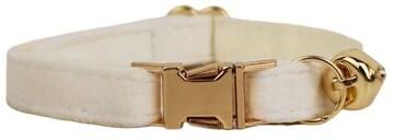 Uplift Essentials Custom Engraved Velvet Safety Cat Collar white s