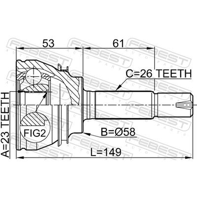 FEBEST Gelenksatz, Antriebswelle 0110054 Vorderachse für TOYOTA