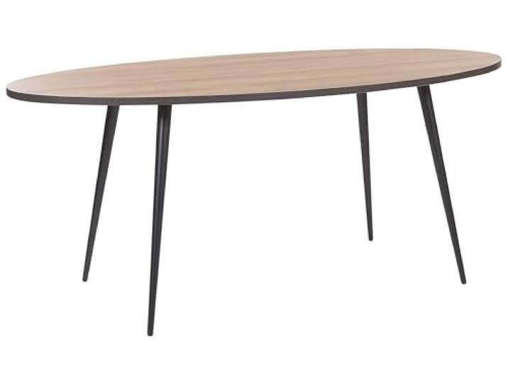 Beliani Eleganter Esstisch 180 x 90 cm in dunkler Holzoptik/schwarz oval modern Ottawa