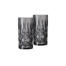 Nachtmann Longdrinkgläser 2er Set Noblesse , grau , Glas , Maße (cm): B: 7,8 H: 15,1 T: 16.3