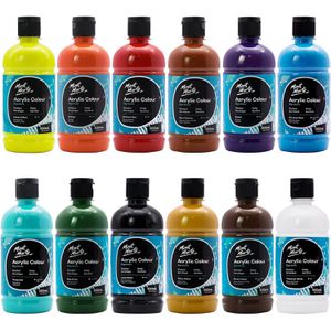 Mont-Marte Acrylfarben Signature Premium Set, 12 Flaschen je 500 ml, 12 Farben