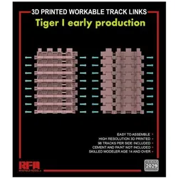 Rye Field Model 3D printed Workable track links for Tiger I early