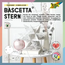 folia Transparentpapier-Faltblätter "Bascetta-Stern" Schneeflocken, 15 x 15 cm, 32 Blatt