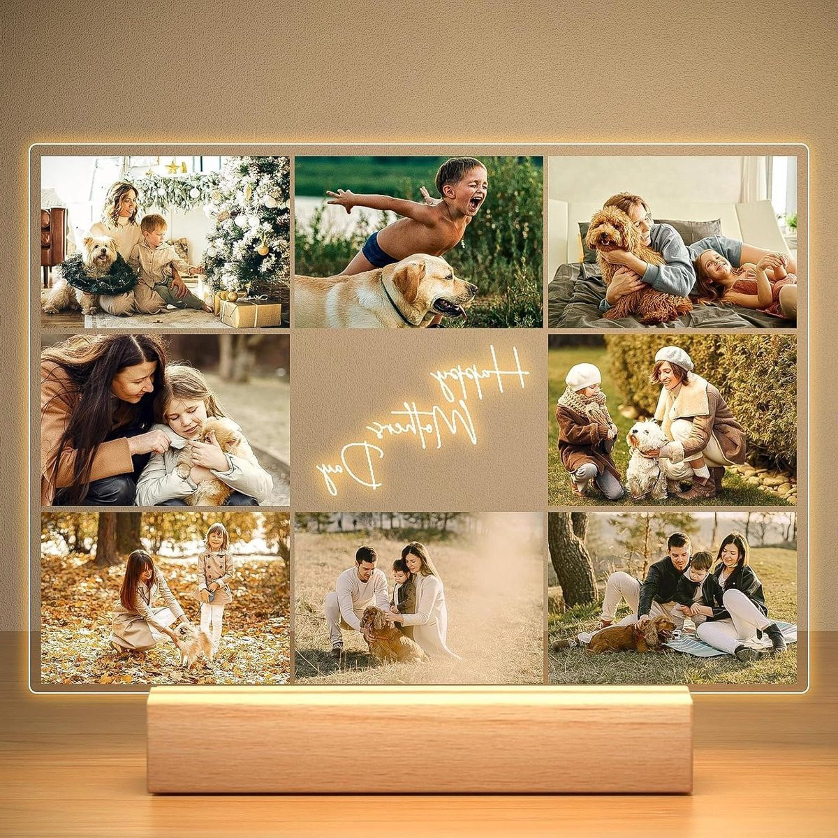 Gepersonaliseerde Acryl Fotolijst met Nachtlampje - Rechthoekig - Stijl-06