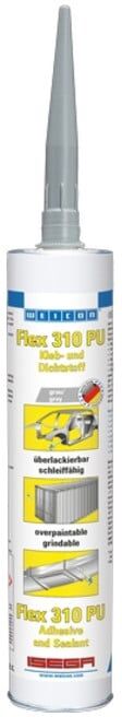 WEICON Flex 310 PU, dauerelastischer Kleb- und Dichtstoff auf Polyurethanbasis, 300 ml, grau (13302310)