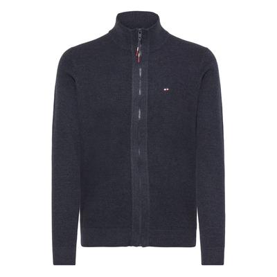 Strickjacke FQ1924 "Strickjacke FQGranby", Herren, Gr. S, blau (salute melange), Obermaterial: 100% Baumwolle CO., Strickjacken Strickjacke
