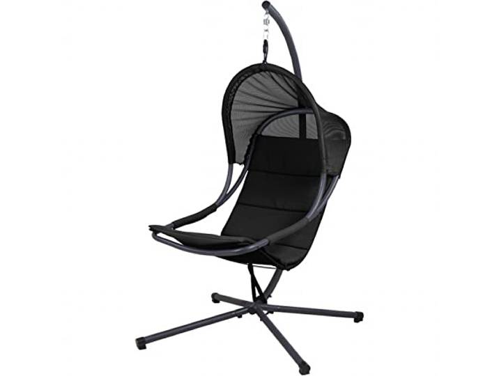Siena Garden Hängesessel LAGOMA black Hängekorb mit Kissenauflage