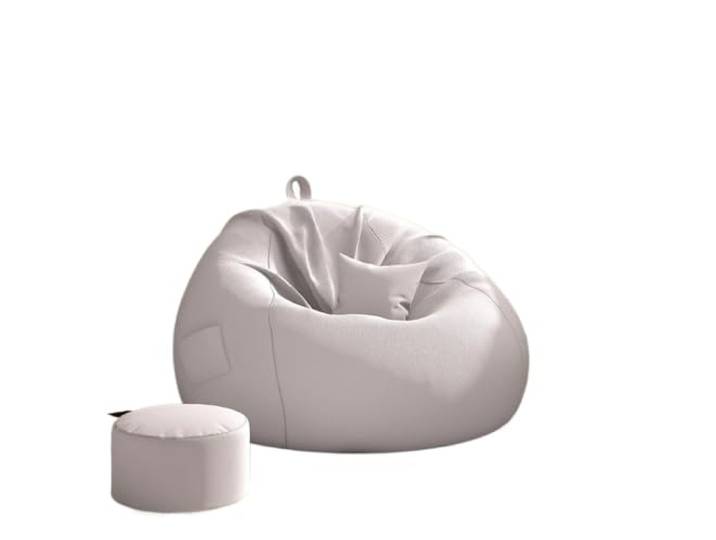 Cremefarbener, minimalistischer Lazy Sofa-Stuhl for kleine Räume Stilvoller cremefarbener Sofastuhl, perfekt for kleine Räume und gemütliches Lesen.(Grey,M)