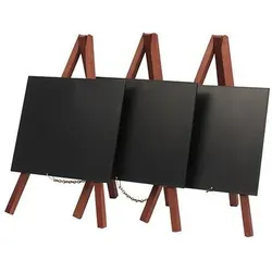 Securit, Pinnwand, Tisch-Kreidetafel MINI mit Staffelei, mahagoni