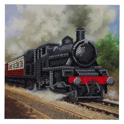 Craft Buddy Train, 18x18cm Crystal Art Card