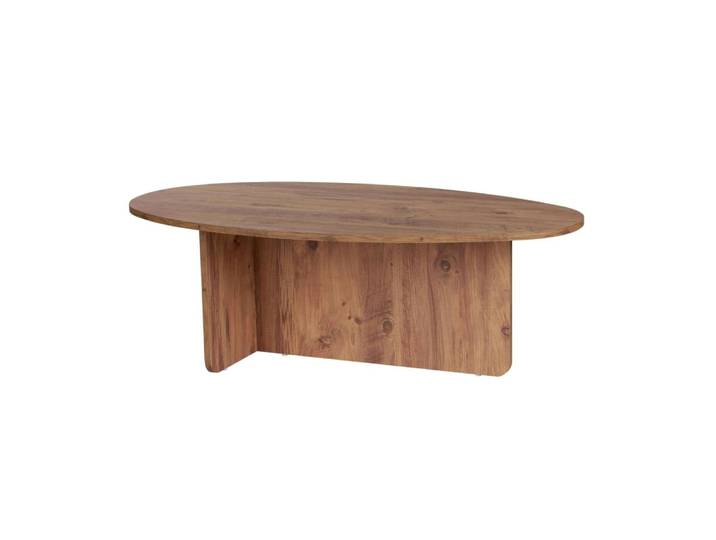 Table basse moderne ovale décor bois