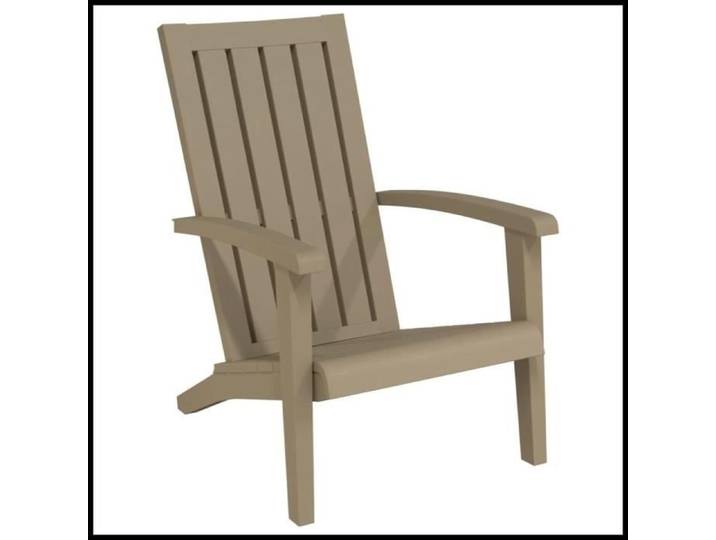 Chaise de jardin - ASHATA - Adirondack - Marron clair - Polypropylène - Ergonomique