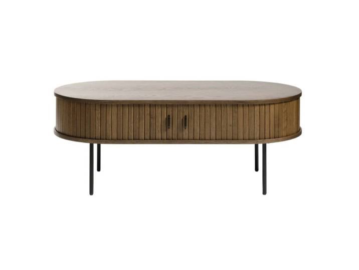 Trendstore Uriel Couchtisch Lamellenoptik - Lamellen Eiche Furnier smoked Modern, Vintage