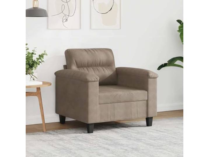 HEFZGDB Sessel Taupe 60 cm Mikrofasergewebe Langlebiges Metallgestell Bequeme Polsterung Modernes Design Stabiles Möbelstück für Wohnzimmer Entspannung Lesen Fernsehen