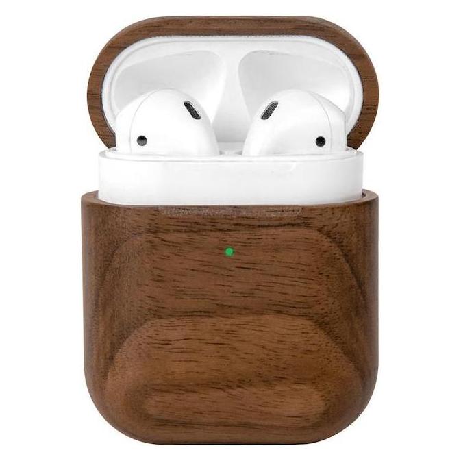 Woodcessories AirCase Schutzhülle für Apple AirPods 1. und 2. Generation braun (Kopfhörer Hülle) (ECO505)