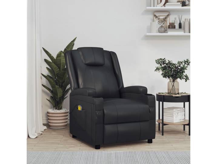 vidaXL Massagesessel Schwarz Kunstleder