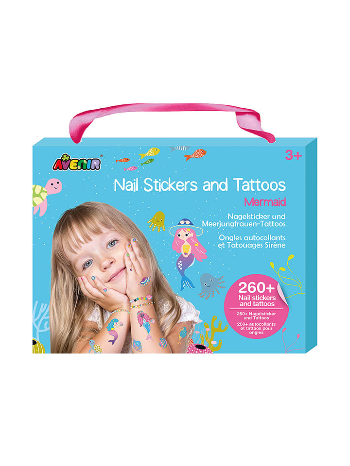 Avenir Nagelsticker- & Tattoos-Set "Meerjungfrau" - ab 3 Jahren - onesize