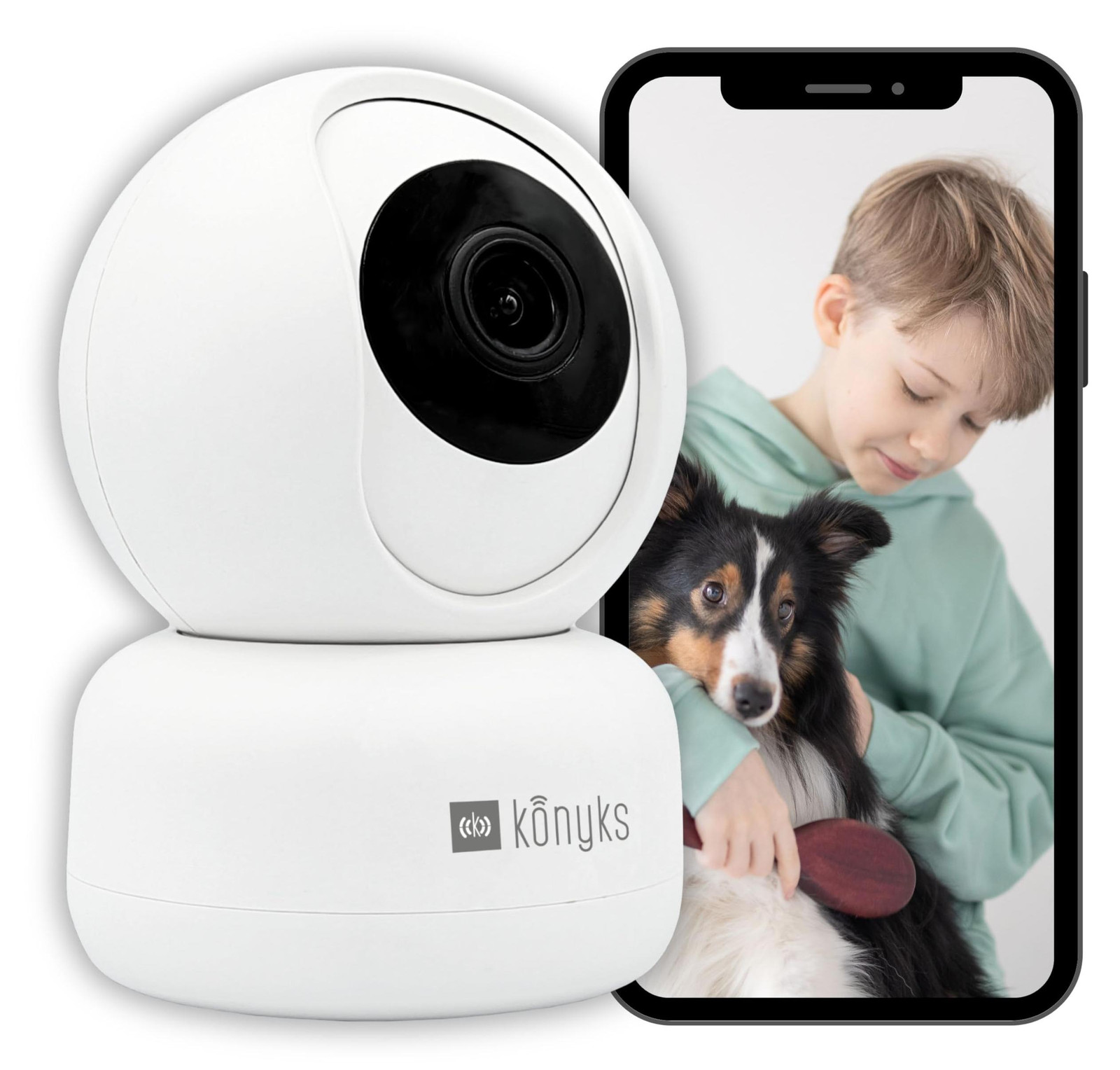 Konyks CAMINI 2 Binnenbeveiligingscamera - Wifi - Gemotoriseerd - Bewegingsdetectie