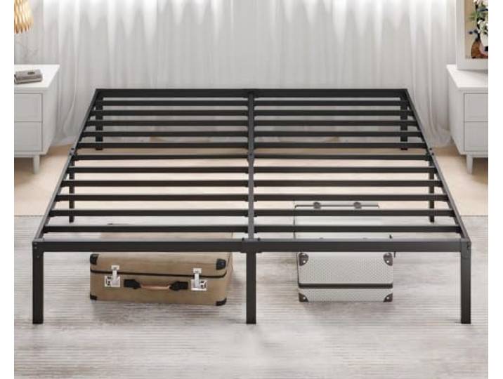 MUTICOR Metallbett 180x200 cm mit Stauraum, modernes Design, Schwarz 32 cm Stauraum, Stabile Metallkonstruktion, Kopfteil-Montage, Geräuscharm, Einfache Montage