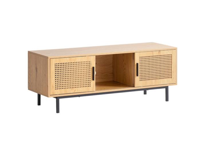Livetastic Lowboard, Eiche, Metall, Wiener Geflecht, 120x46x40 cm, stehend, Wohnzimmer, Wohnwände, Lowboards, Lowboards stehend