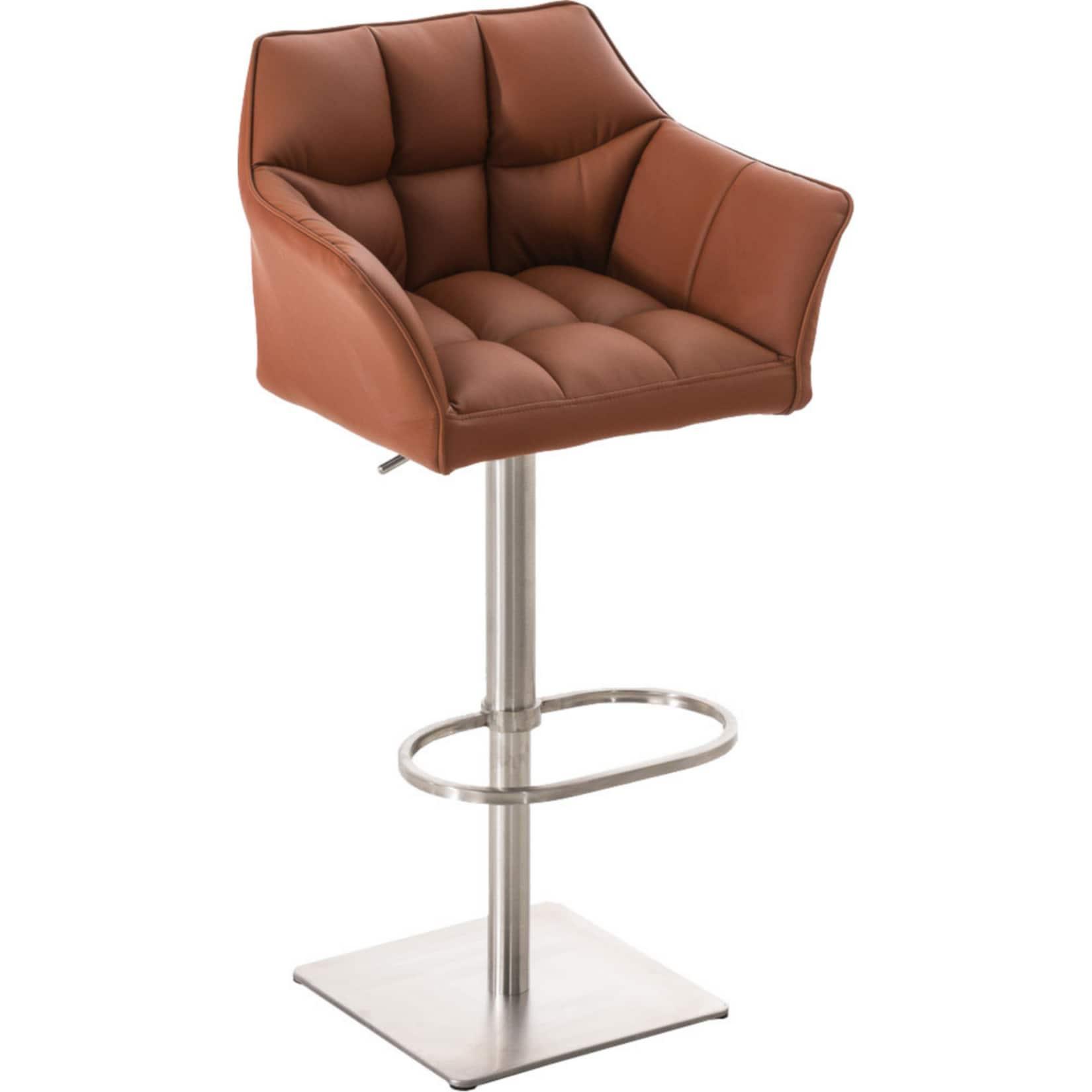CLP Barhocker Damaso E - Farbe: hellbraun, Gestellfarbe: edelstahl