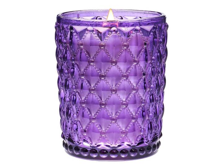 Duftkerze Zitrus & Lavendel Holzdocht 500g, Lila, Glas, 16.7 cm, Dekoration, Kerzen & Kerzenhalter, Duftkerzen