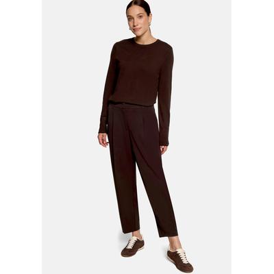 Strickpullover ZERO "Damen mit Stehkragen", Damen, Gr. 36, braun (chocolate plum), Strick, Obermaterial: 80% Viskose, 20% Polyamid, Basic, figurbetont normal, Rundhals, Pullover Strickpullover, Material