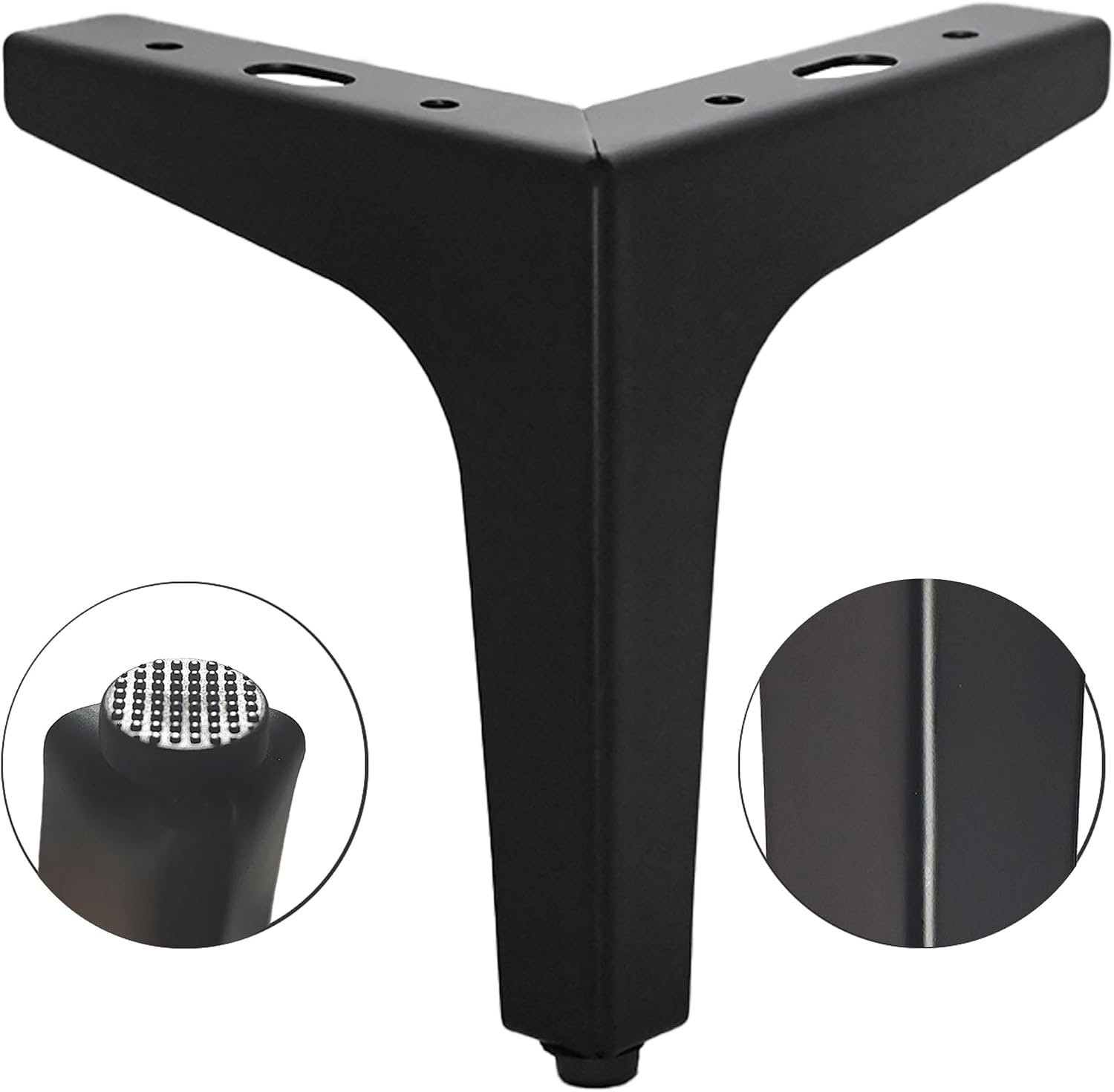 Set van 4 matzwarte metalen meubelpoten van 10 cm voor tv-meubels, banken en kasten
