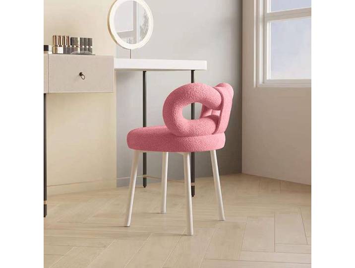 Tabouret de Coiffeuse Rose 37x37x68cm