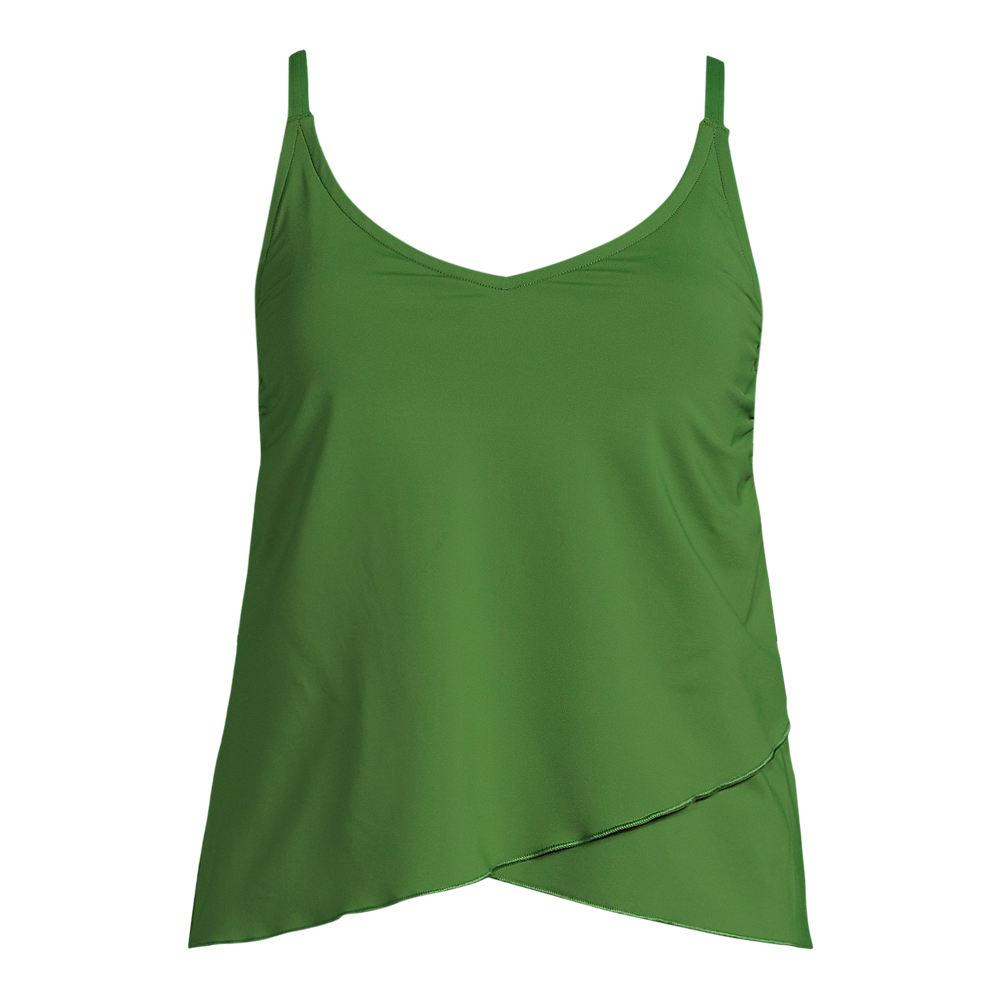 Tankinitop mit Tulpensaum chlorresistent für Damen, Damen, size: regular, Grün, Nylon-Mischung, by Lands' End
