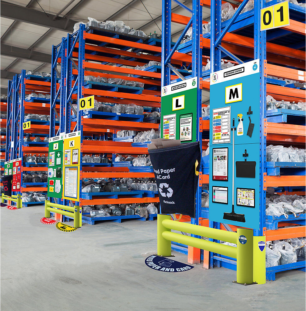 kaiserkraft Regal-Infoboard Doppelmarkierung, Erste Hilfe, HxB 2000 x 900 mm, grün