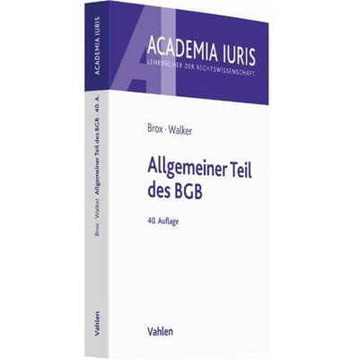 Allgemeiner Teil des BGB, Taschenbuch von Wolf-Dietrich Walker,Hans Brox, Vahlen, Franz