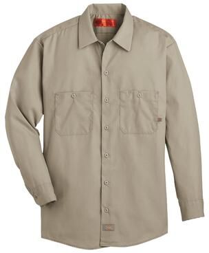 Dickies LL535 Men's Industrial Long Sleeve Work Shirt in Desert Sand size Large L535