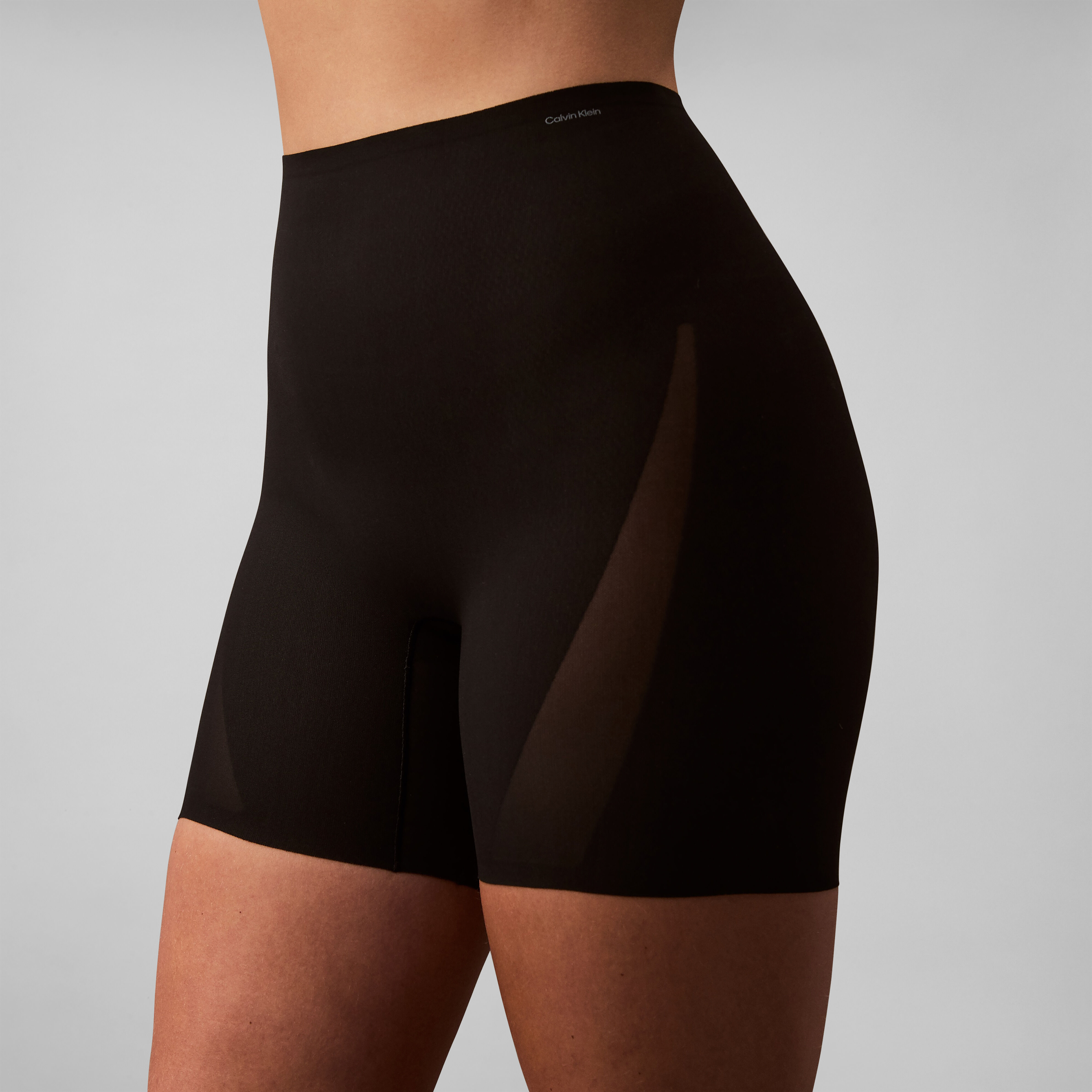 Formpants "SCULPT FIRM THIGH SLIMMER SHORT", Damen, Gr. XL (42), Mesh, schwarz, Mesh, Obermaterial: 56% Polyamid, 44% Elasthan, CALVIN KLEIN UNDERWEAR, unifarben, körpernah, Unterhosen Formpants, mit Mesh-Einsätzen, shapewear